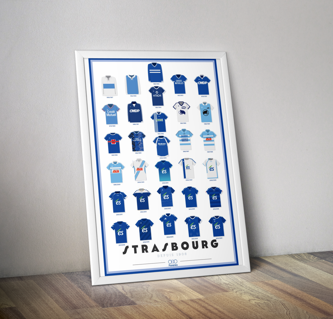 Maillots Racing Club de Strasbourg Alsace saison 2024 2025 I Affiche football
