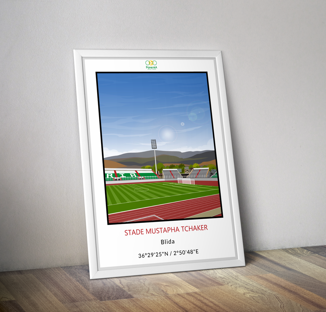 Stade Mustapha Tchaker Blida Algérie I affiche stade de foot Algérie