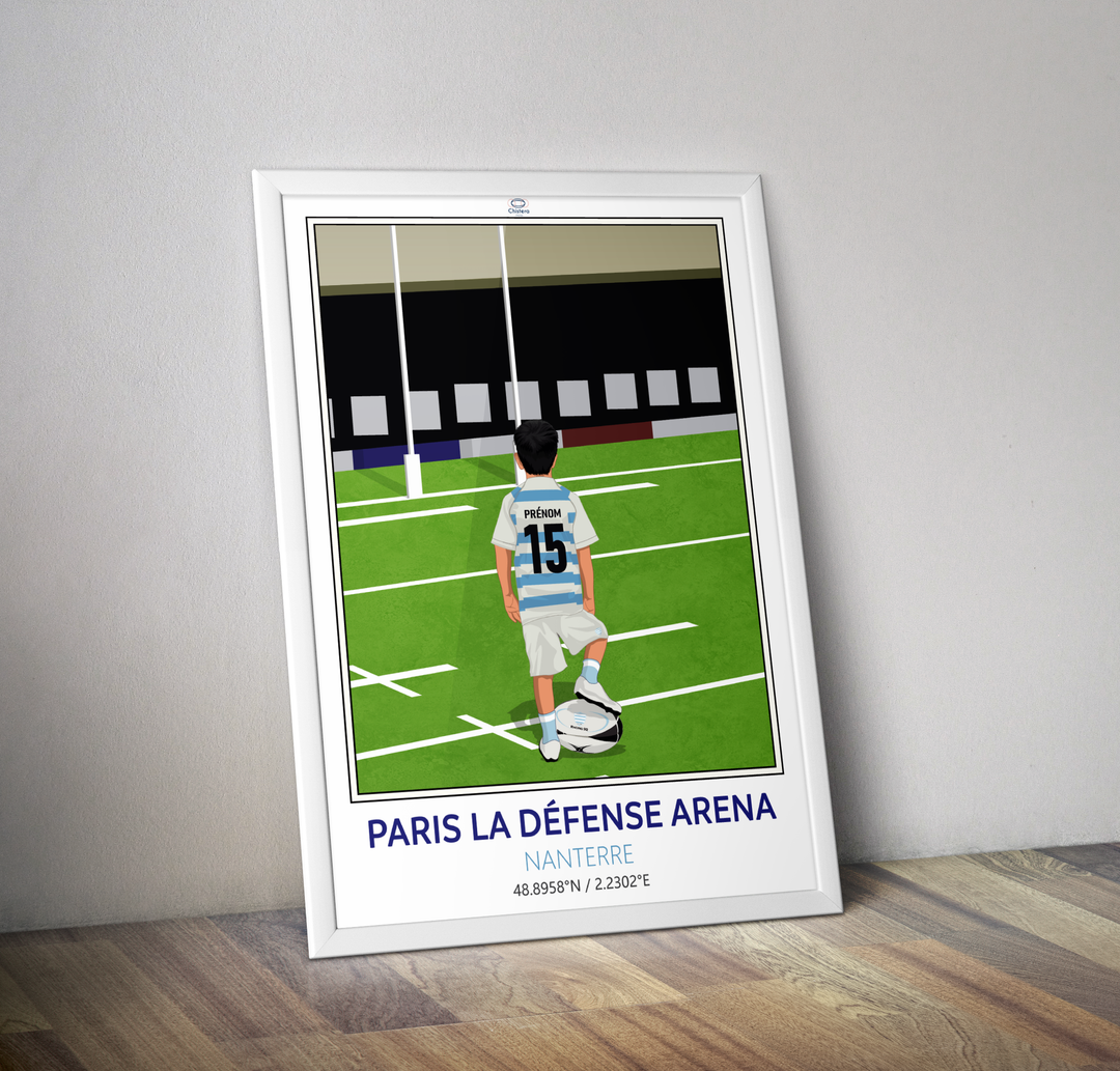 Affiche ARENA Paris la défense enfant personnalisé - Affiche RACING 92