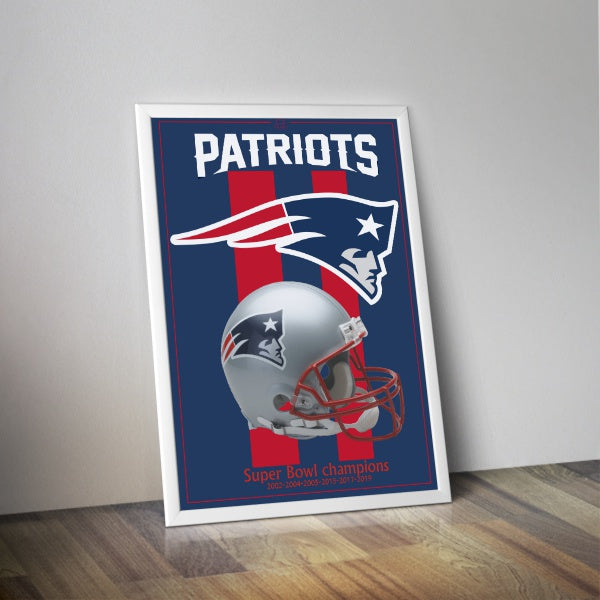 Affiche casque NFL Patriots super bowl