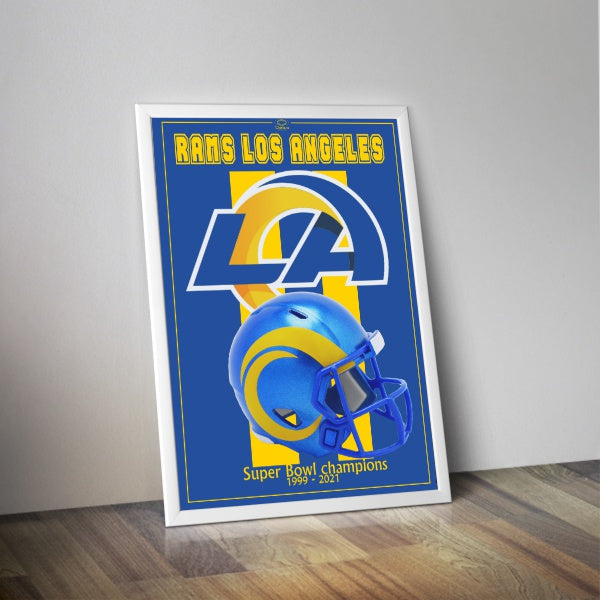 Affiche casque NFL Rams de Los Angeles I Affiche football américain