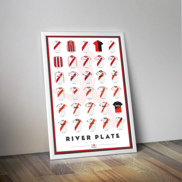 Affiche maillots de foot de RIVER PLATE I Affiche de foot I Affiche de sport
