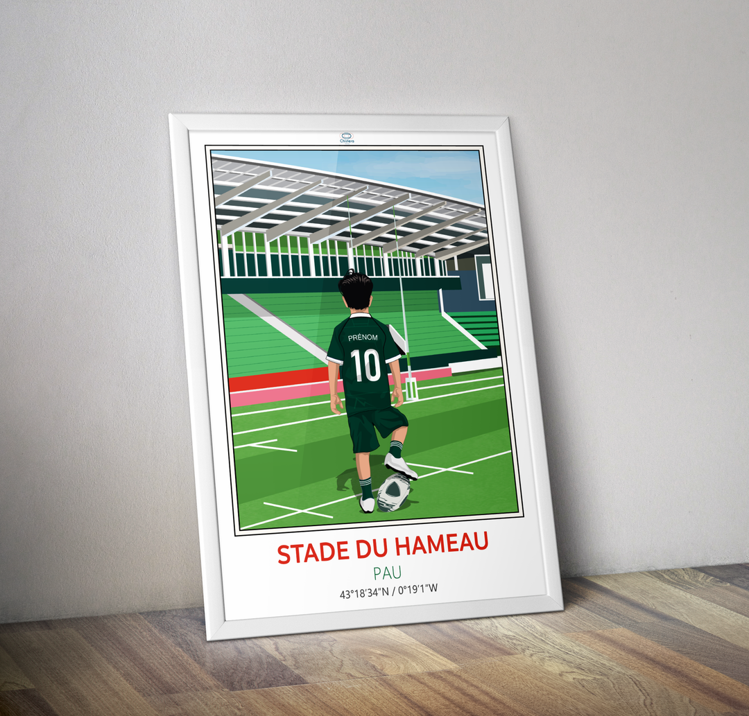 Affiche stade du Hameau PAU enfant personnalisé - Affiche PAU