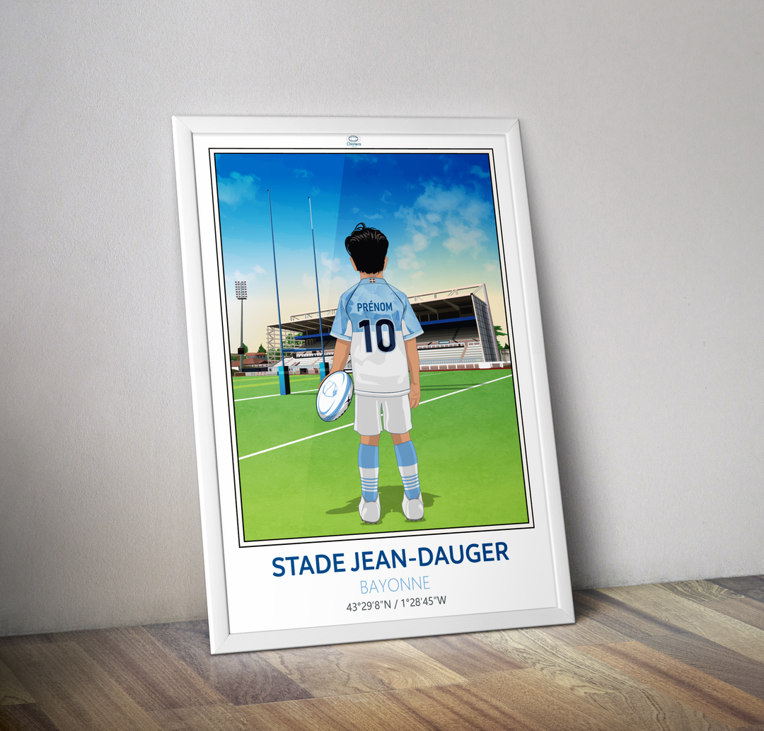 Affiche enfant personnalisable stade Jean Dauger Bayonne