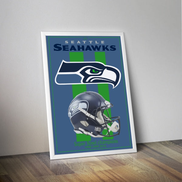 Affiche casque NFL Seahawks de Seattle I Affiche football américain