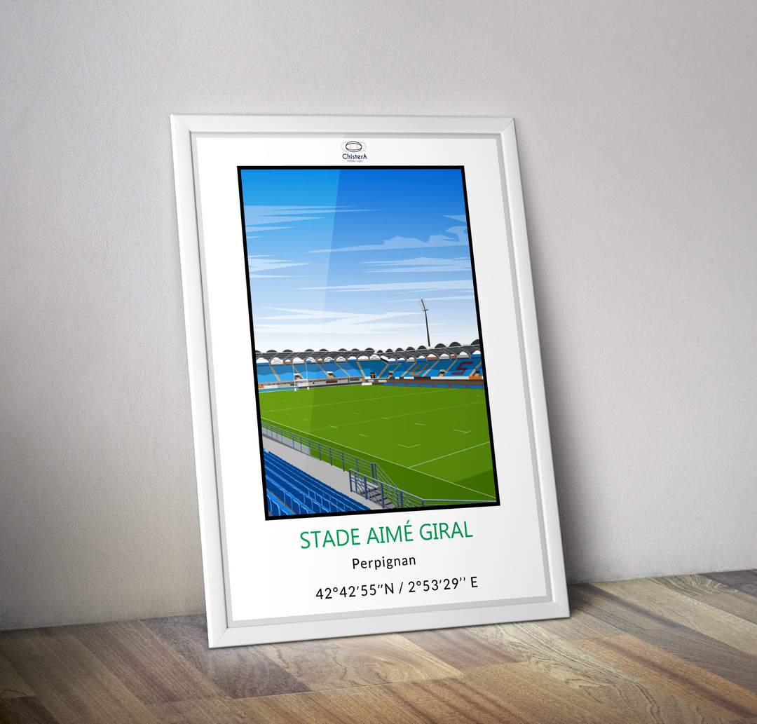 Affiche stade AImé Giral I Affiche stade Perpignan I Affiche rugby