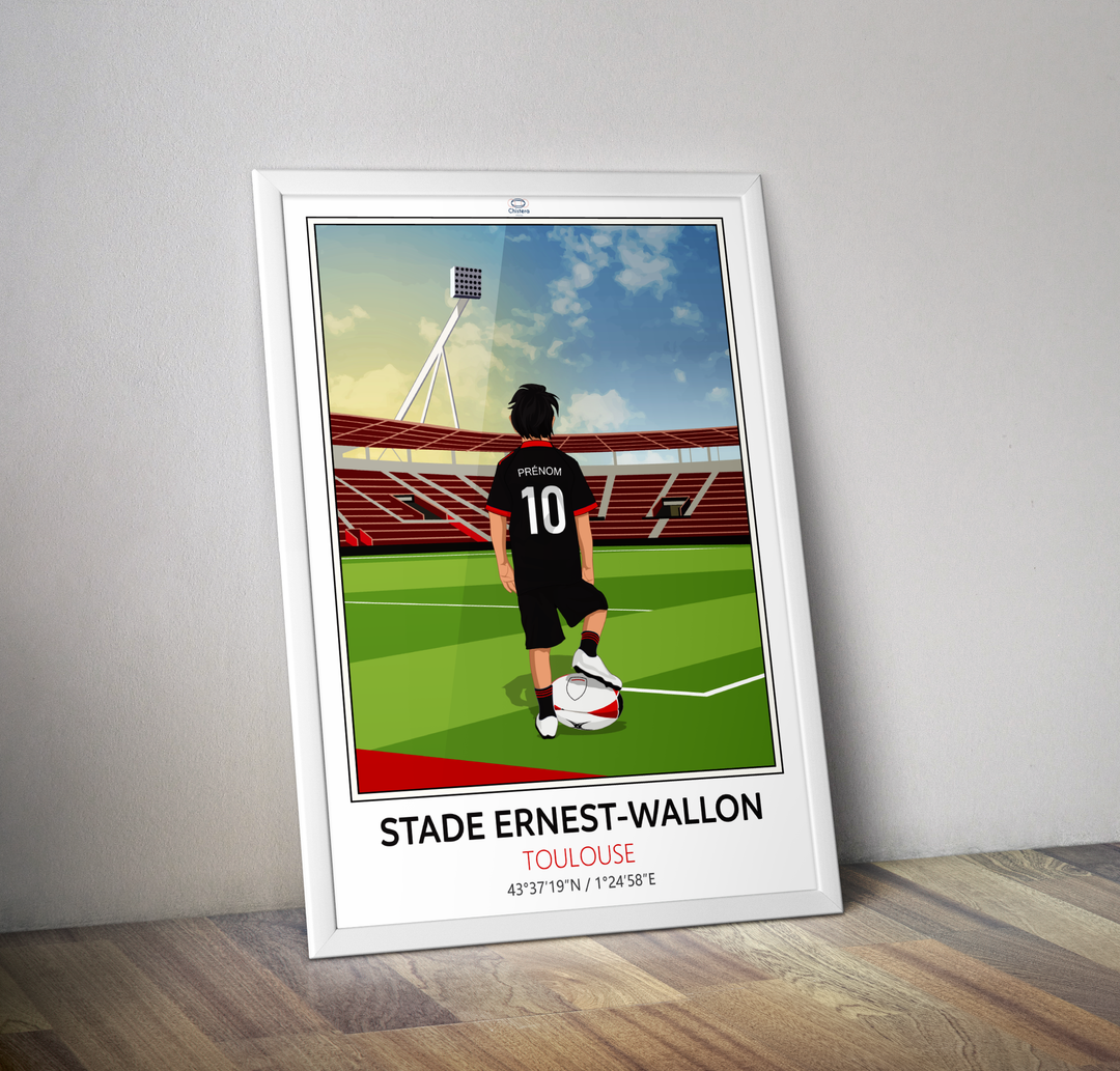 Affiche Ernest Wallon personnalisation enfant - Affiche Stade Toulouse
