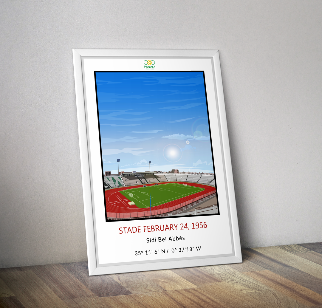 Stade 24 Février 1956 Sidi Bel Abbès I Affiche stade de foot Algérie