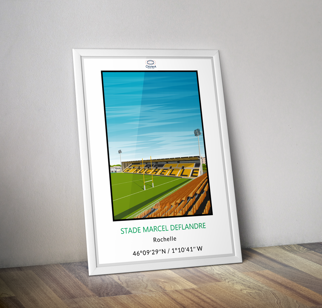Affiche stade Marcel Deflandre I Affiche La Rochelle rugby stade Rochelais