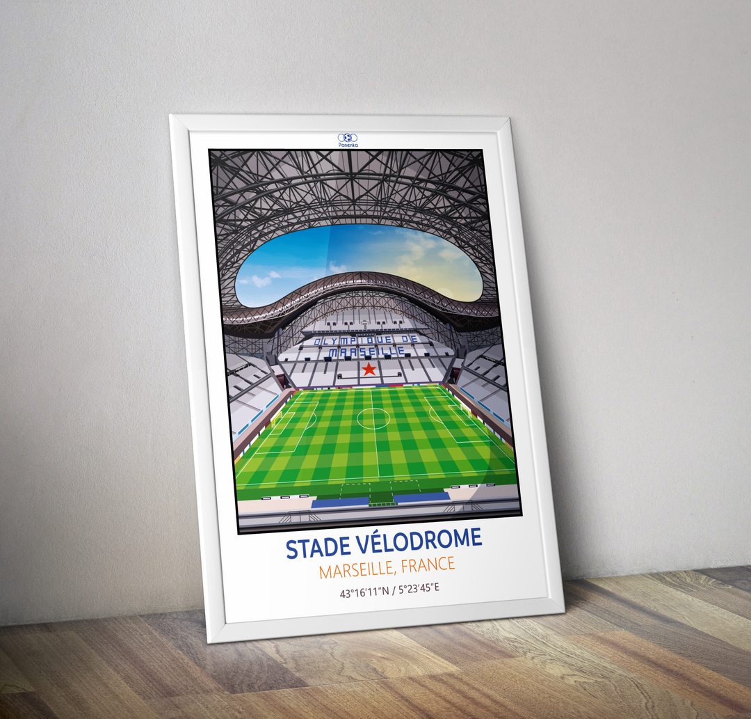 Affiche stade vélodrome I Affiche foot OM I Affiche Marseille I Affiche football