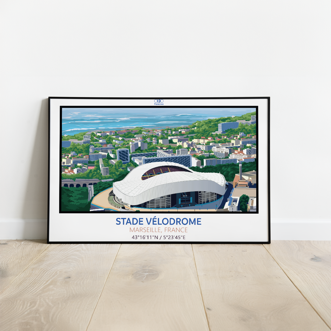 Affiche stade OM Marseille I Affiche Stade Vélodrome droit au but