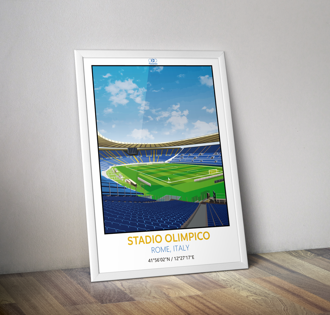 Affiche stade Olimpico Rome Italie I Affiche foot stadio Roma I affiche stade Italie