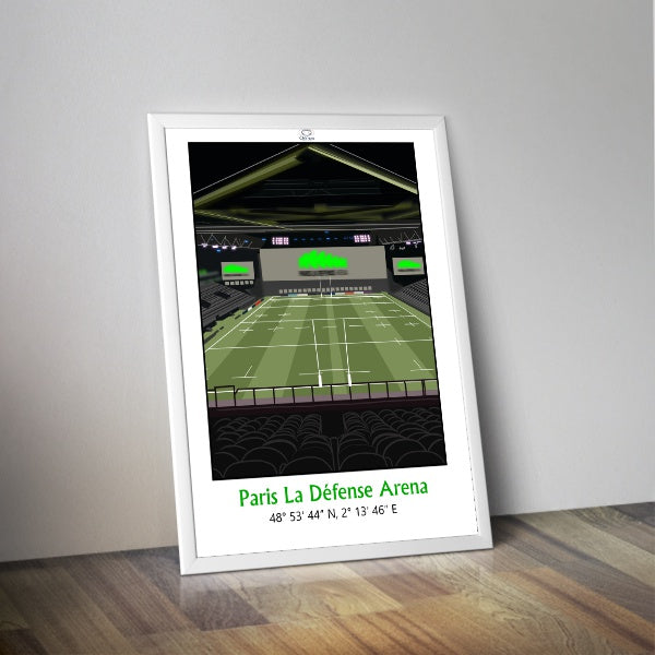 Affiche stade rugby Paris Arena I Défense aréna I Spectacle rugby