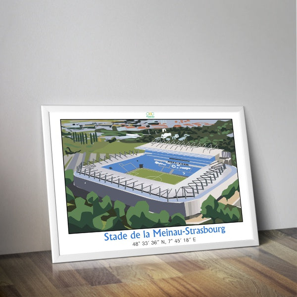 Affiche stade de La MEINAU Strasbourg I Stade foot I Stade mythique I Football