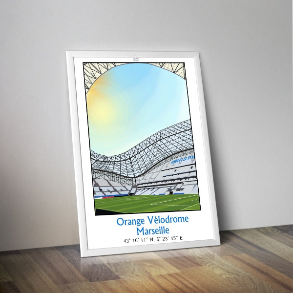 Affiche stade Vélodrome ORANGE I Marseille OM I Stade de foot