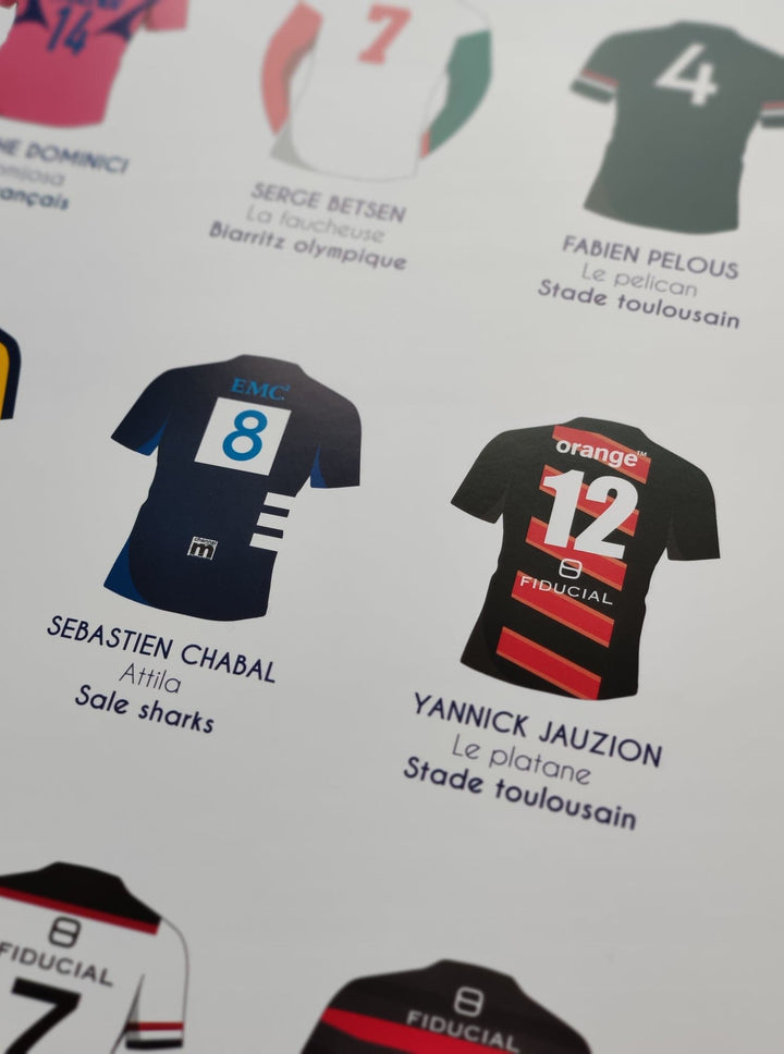 Affiche légendes du rugby français I Affiche joueurs I Affiche rugby