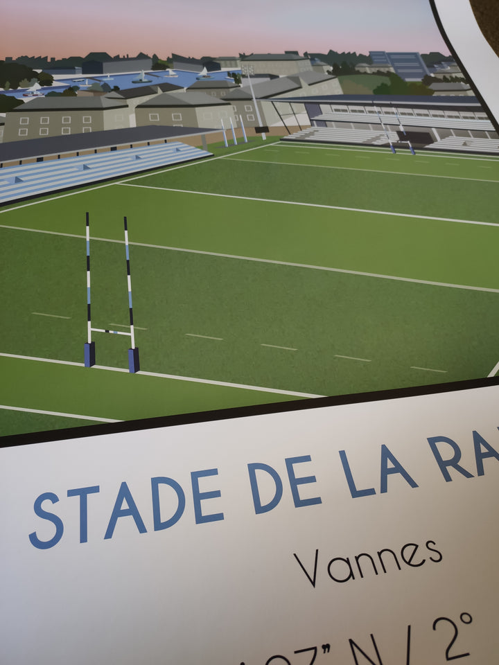 Affiche stade de la Rabine VANNES I Affiche stade rugby I Affiche sportive