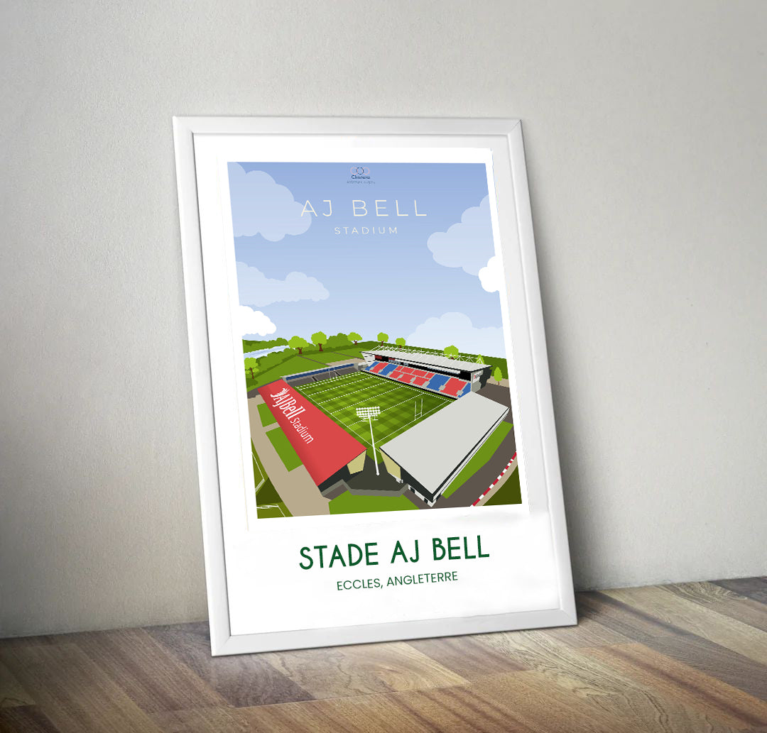 Affiche stade AJ BELL ECCLES I Stade rugby anglais I Affiche de sport