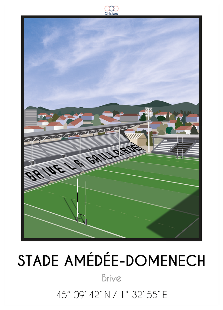 Affiche stade Amédée Domenech I Affiche stade de rugby I Brive
