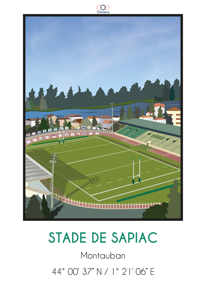 cadeau pour les fans de Montauban affiche rugby déco