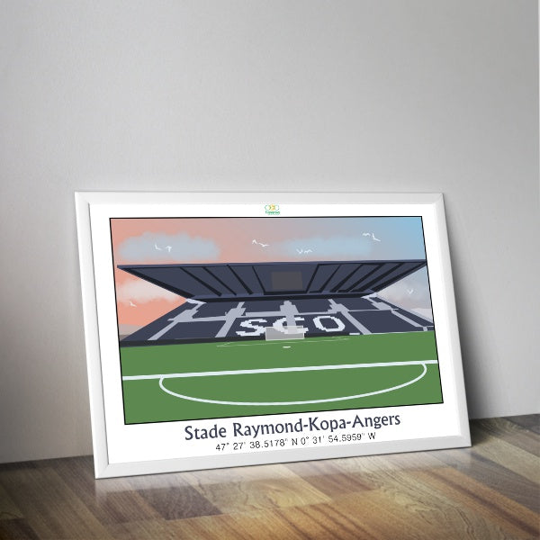 Affiche stade d'Angers paysage I Stade de foot I Fan de foot