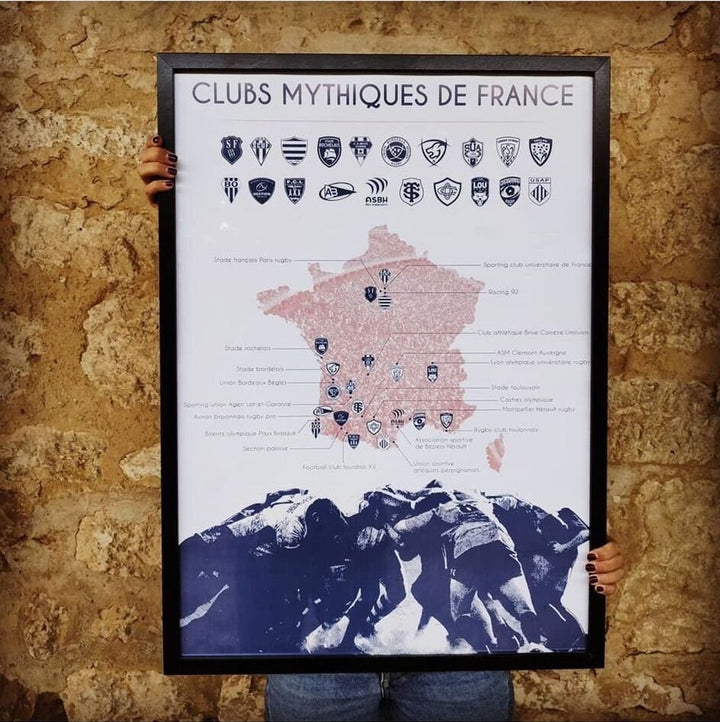 Affiche rugby clubs mythiques de France I Affiche  top 14 I Rugby championnat