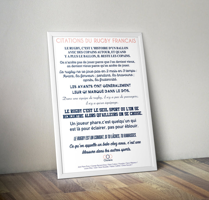 Affiche citations du rugby français I Phrases rugby I Affiche drôle