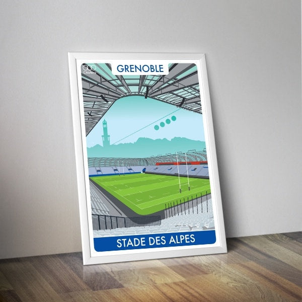Affiche stade GRENOBLE I Stade des Alpes I Stade rugby I Affiche rugby