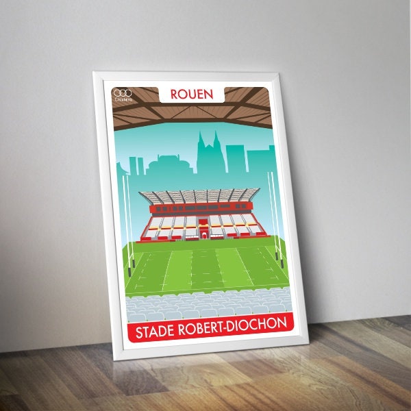 Affiche stade ROUEN I Rugby pro D2 I aAffiche de rugby I Affiche chistera
