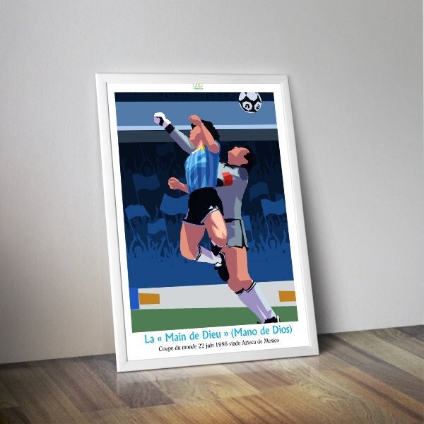 Affiche football MARADONA I Mano de dios I Affiche de foot