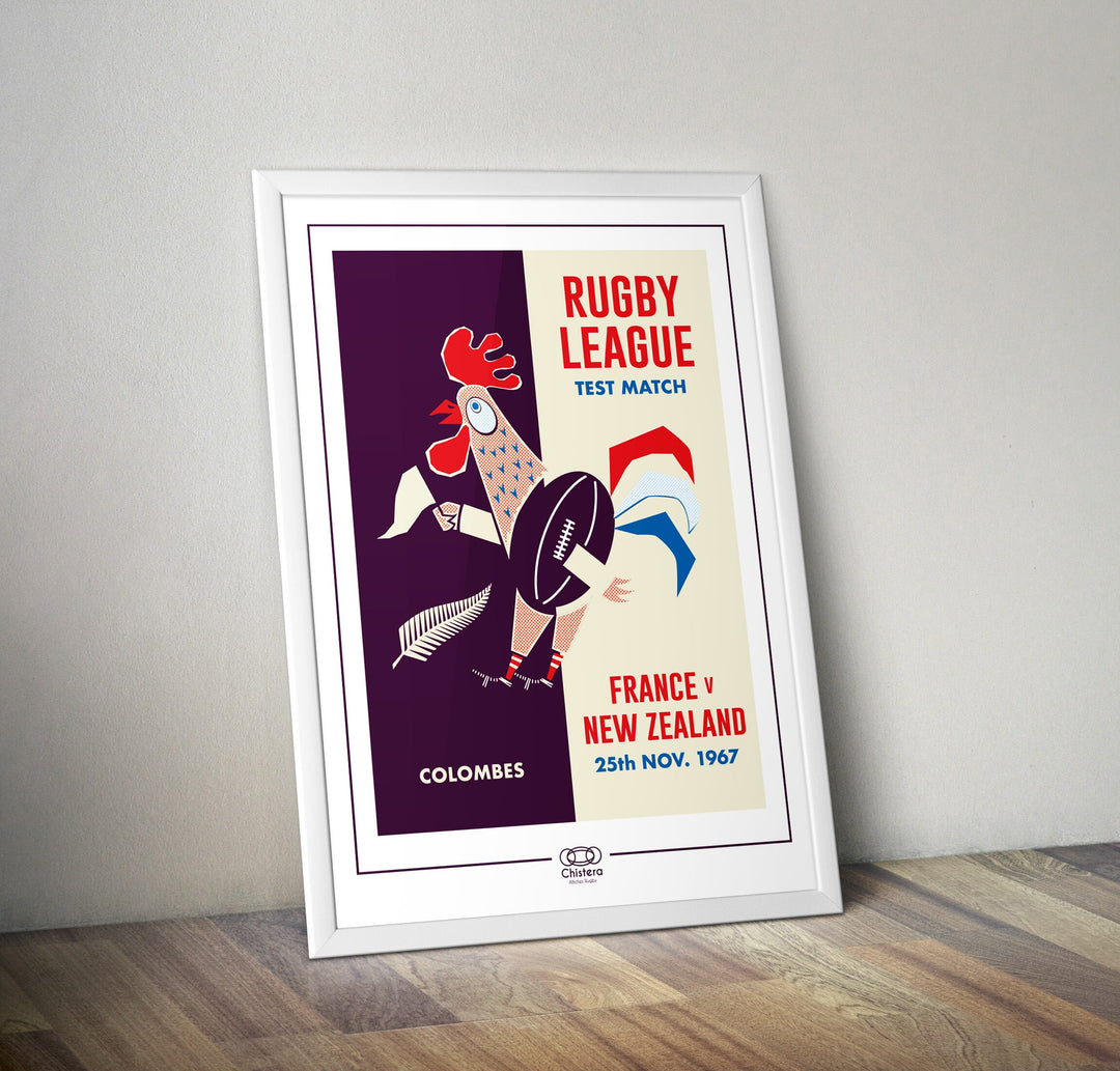 Affiche France New Zélande rugby test match I All blacks I match mythique