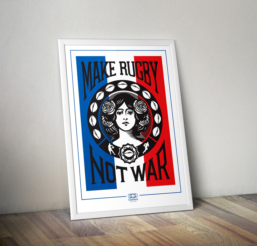 Affiche Make rugby not WAR I Affiche de rugby I Affiche rugby drôle