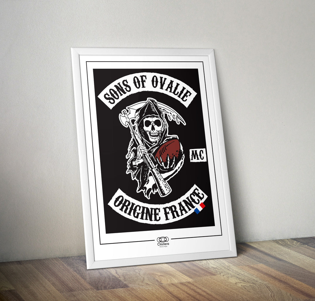 Affiche Sons of ovalie noir I Sons of Anarchy I Publicité I Affiche rugby