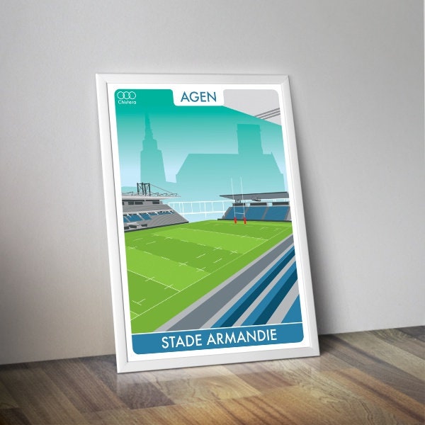 Affiche rugby stade Armadie Agen I top 14 I pro D2 I Affiche Agen