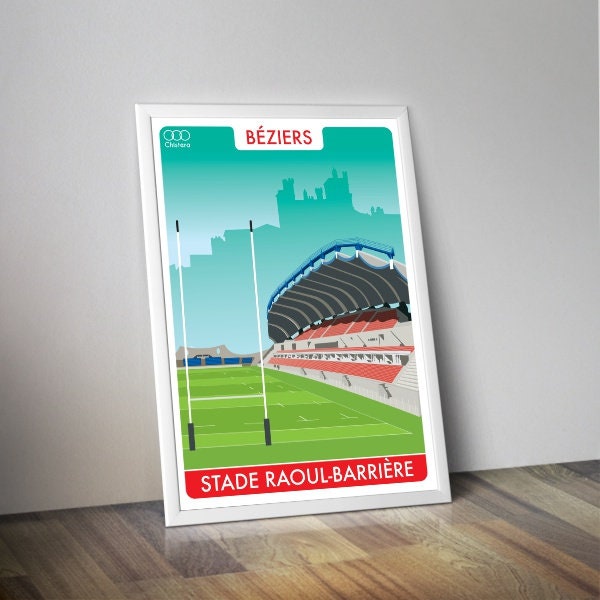 Affiche stade de rugby de BEZIERS I Raoul Barriere I rugby I sport