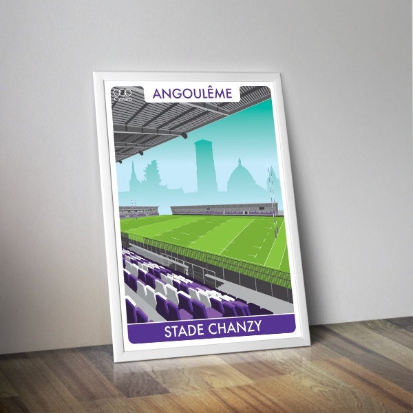 Affiche stade rugby Angouleme I Stade Chanzy I Affiche de rugby