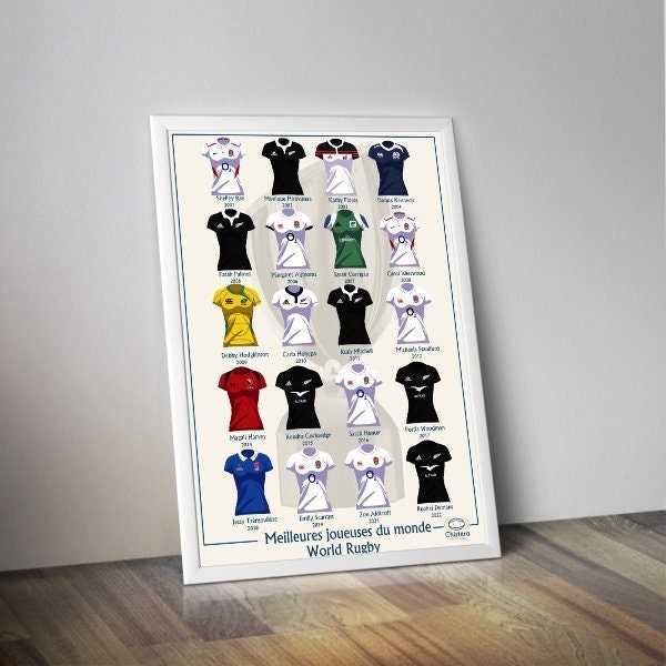 Affiche meilleures joueuses du rugby du monde I Affiche rugby I Légendes rugby