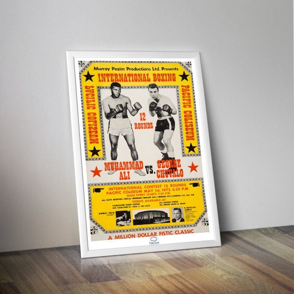 Affiche boxe ALI contre CHUVALO I Affiche combat boxe