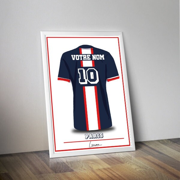 Affiche des maillots de PARIS domicile I Maillots personnalisable I Maillot PSG