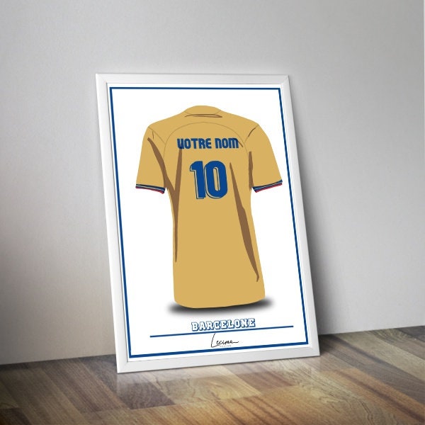 Affiche personnalisable maillot FC Barcelone extérieur I Maillot du barca