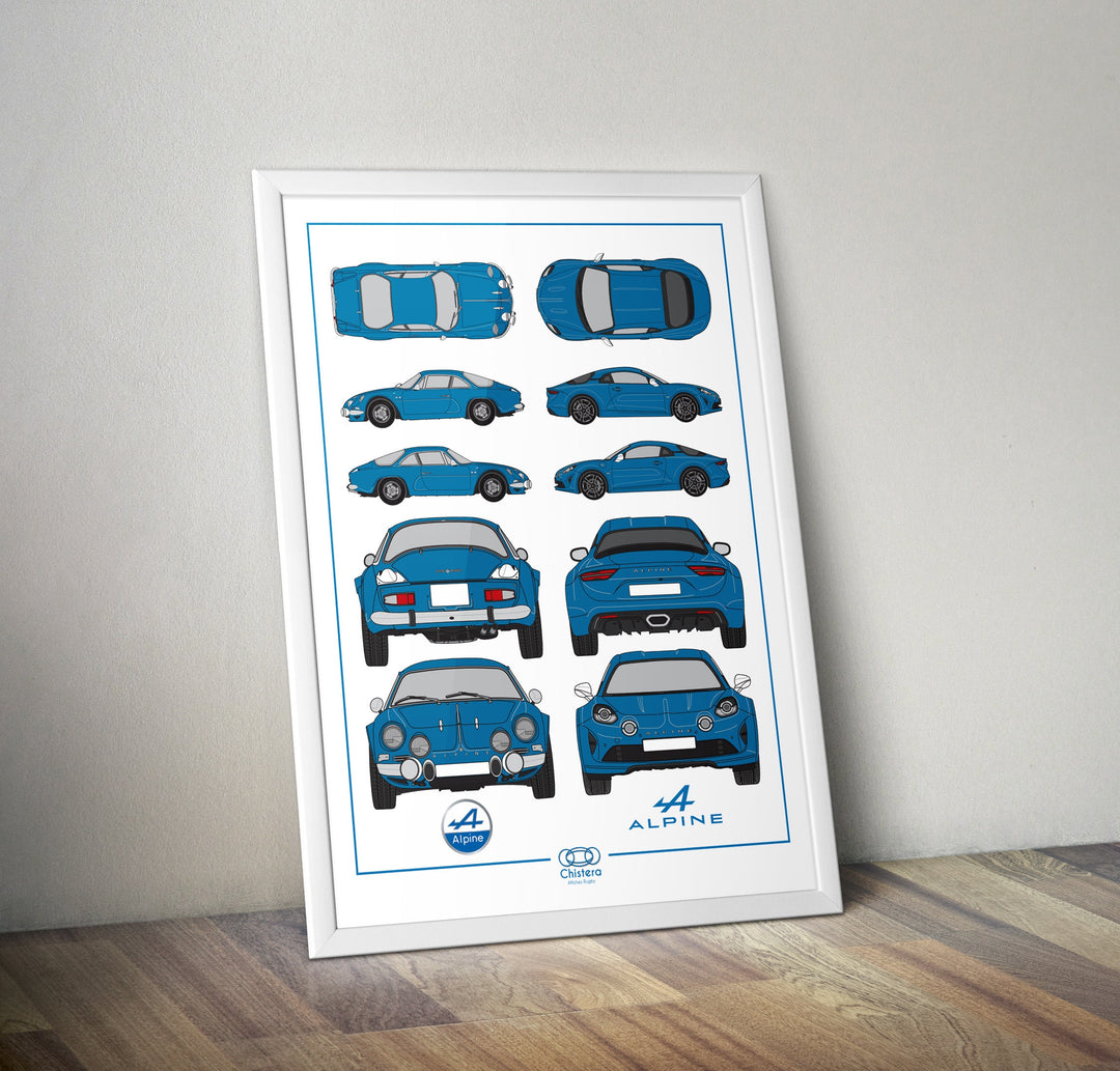 Affiche ALPINE® bleue I Affiche Renault® I course I sport