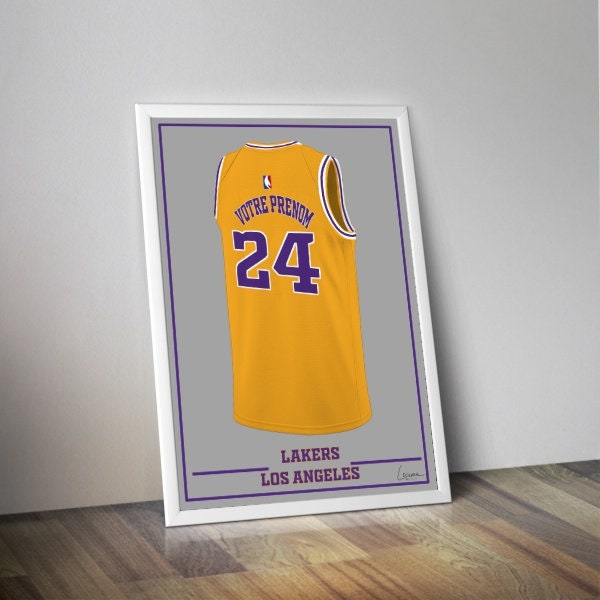 Affiche maillot LAKERS jaune 24 personnalisable I Basket I Affiche sport