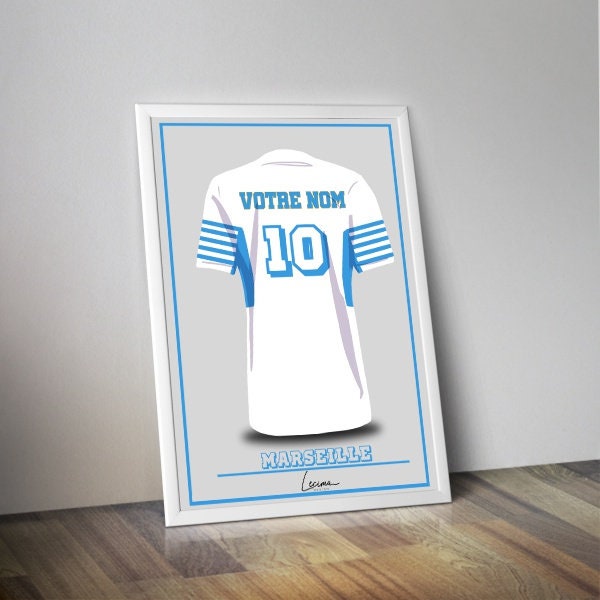 Affiche des maillots Marseille I OM I Olympique de Marseille