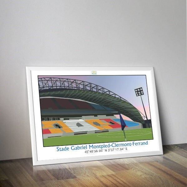 Affiche du stade foot Gabriel Montpied I affiche football I Poster foot