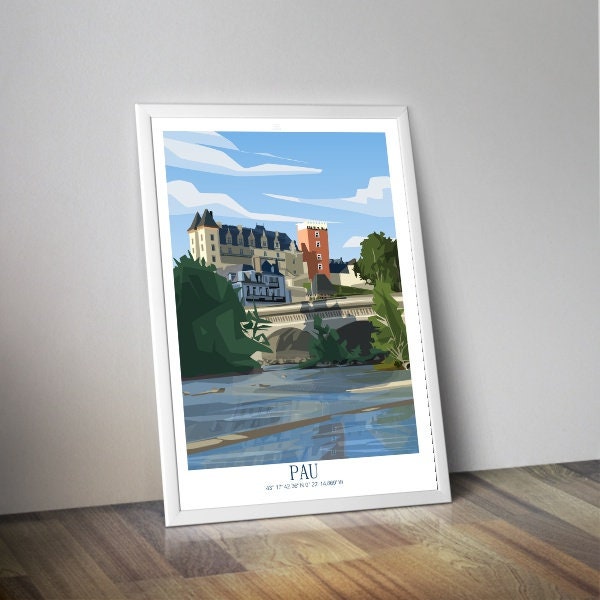 Affiche ville de PAU I Pyrénées-Atlantiques I Ville de France
