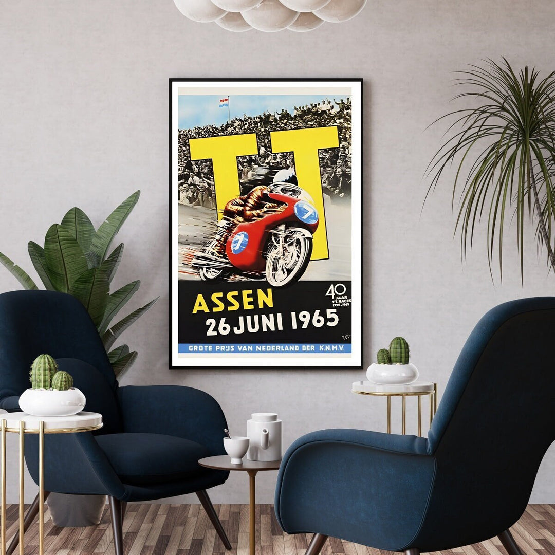 Affiche moto Assen Nederland I Course moto I Affiche course I Affiche rétro