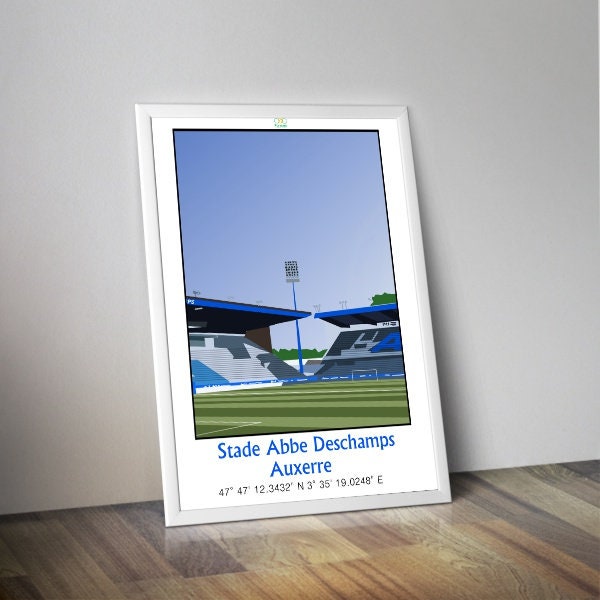 Affiche stade Abbé Deschamps AUXERRE I Stade foot I Affiche sportive