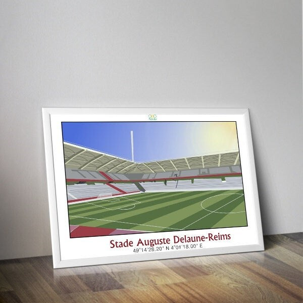Affiche stade de Reims Auguste Delaune I Affiche stade de foot