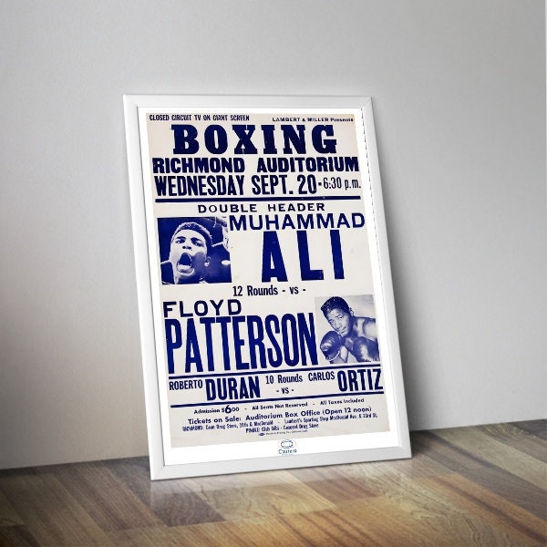 Affiche boxe match ALI contre PATTERSON I Affiche boxe USA I Affiche Combat boxing