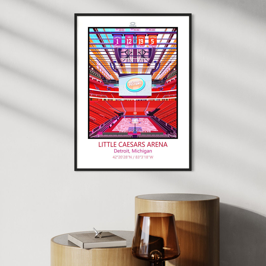 Affiche basket Little Caesars Arena ® I Affiche basket USA I Red Wings de Détroit